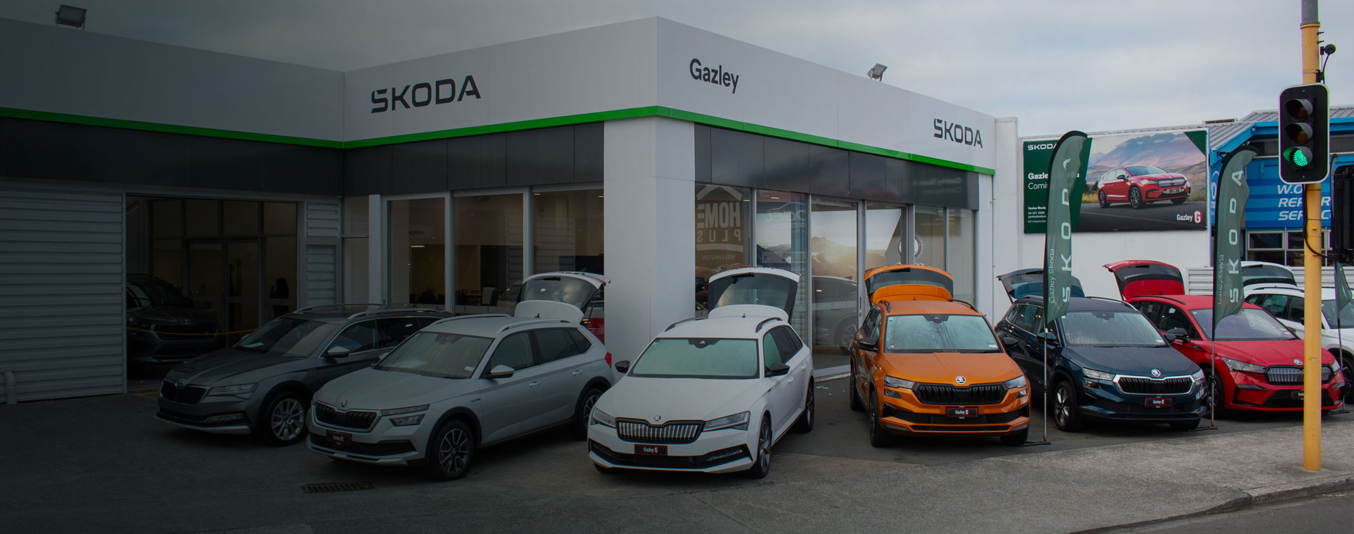 Front of a Skoda dealerships showroom