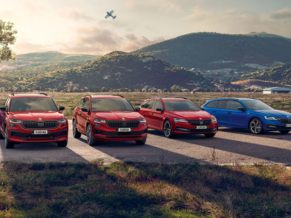 A range of red cars