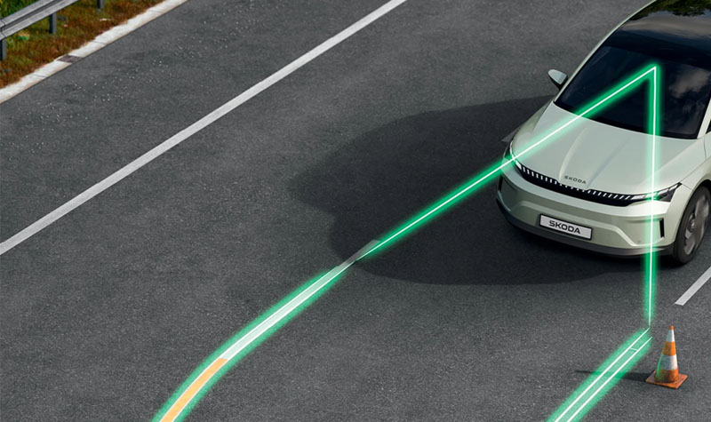Visualisation of a Skoda's lane sensors activating