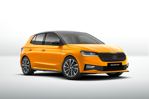 Render of a Fabia on a white background