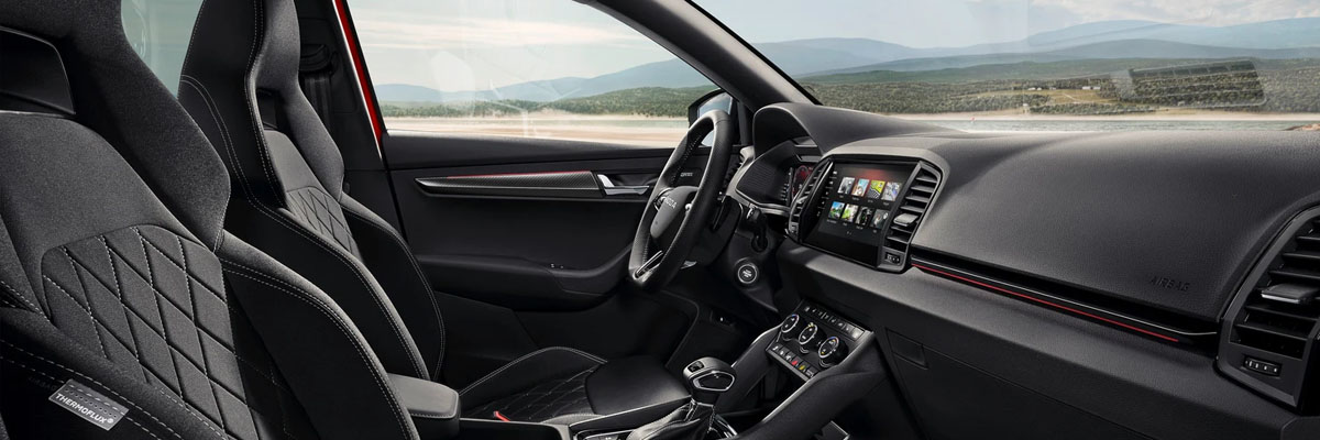 View of the drivers side in a Skoda Sportline