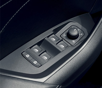 Child safety lock options on the drivers door of a car