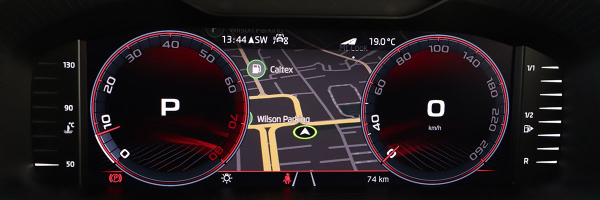 Kodiaq Sportline digital dash showing navigation