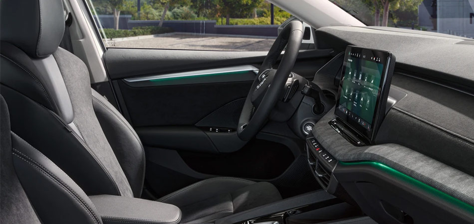 Interior of a left hand drive skoda station wagon