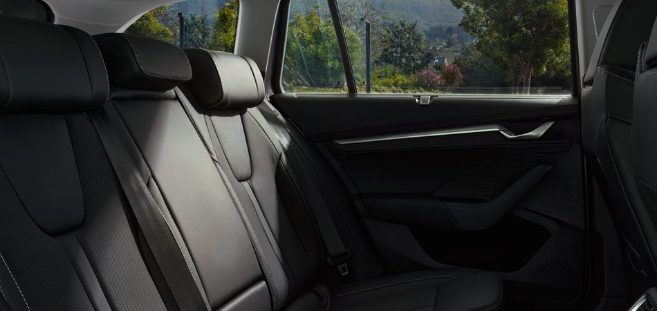 Rear seats in a Skoda Octavia