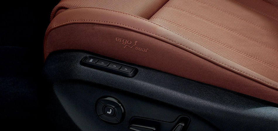 Close-up of an ergonomic seat in a Skoda