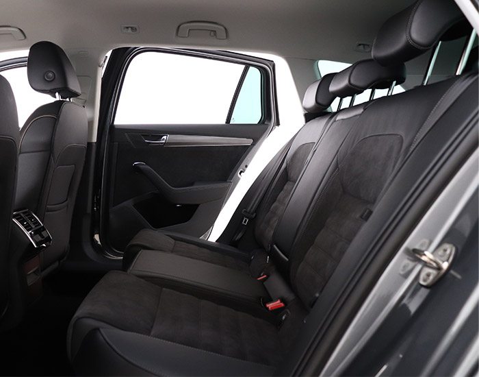 Rear seats on the inside of a Superb Wagon