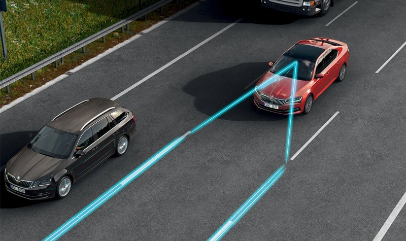Visualisation of a Superbs lane assist